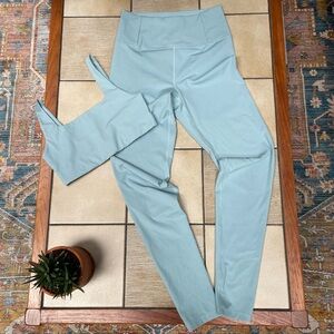 Girlfriend collective baby blue ribbed set